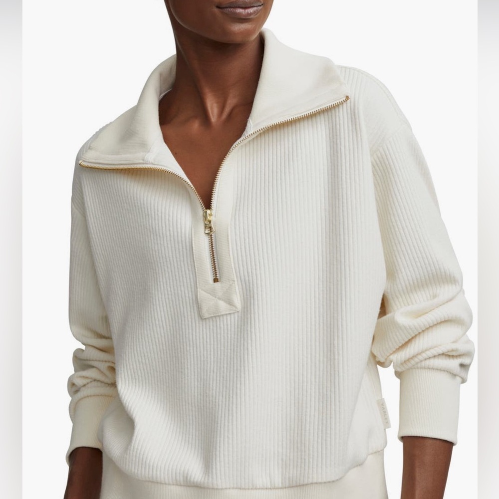 Varley Radford Corded Knit Half Zip Sweatshirt